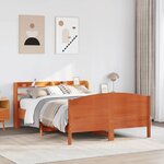 vidaXL Cadre de lit sans matelas cire marron 150x200cm bois pin massif