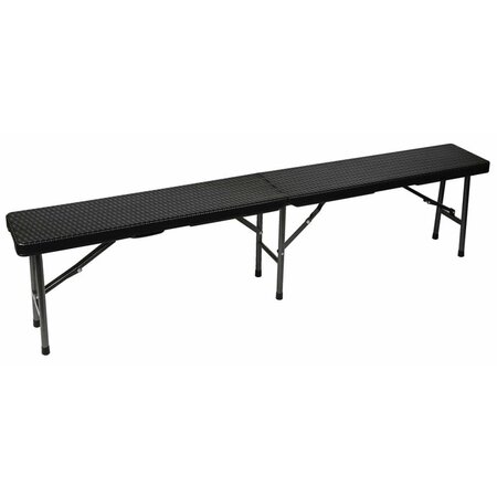 Perel Banc pliable avec motif d'osier Noir FP160R