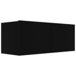 vidaXL Meubles TV 3 Pièces Noir Bois d'ingénierie