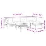 vidaXL Salon de jardin 6 Pièces avec coussins cire marron bois pin massif
