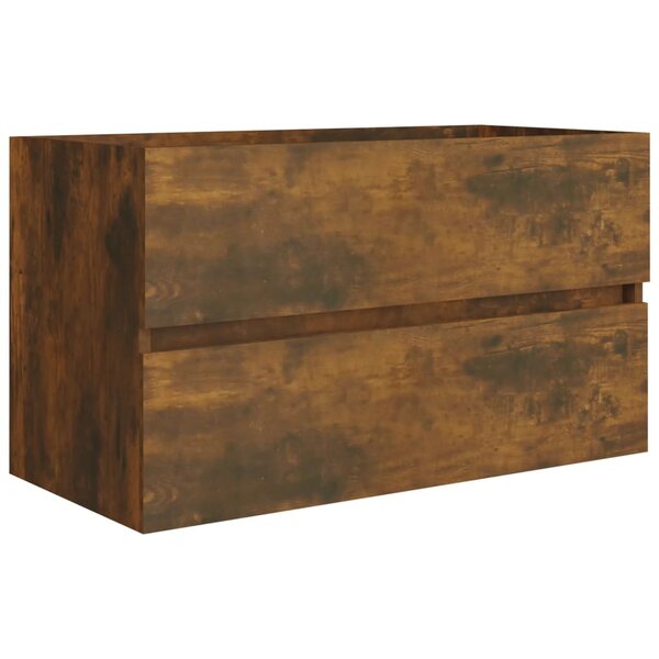 vidaXL Armoire de lavabo Chêne fumé 80x38 5x45 cm Bois d'ingénierie