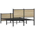 vidaXL Cadre de lit en métal sans matelas chêne sonoma 120x200 cm