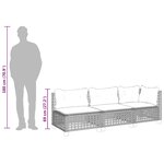 vidaXL Canapé de jardin avec coussins 3 places gris résine tressée