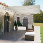 vidaXL Auvent automatique sur pied 600x350 cm Crème