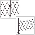Barrière extensible rétractable barrière de sécurité avec roulette 405L x 31l x 104H cm alu métal chocolat