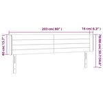 vidaXL Tête de lit avec oreilles Noir 203x16x78/88 cm Tissu