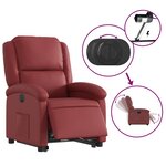 vidaXL Fauteuil inclinable électrique rouge bordeaux similicuir