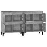 vidaXL Buffets 2 Pièces gris béton 60x35x70 cm bois d'ingénierie