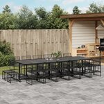 vidaXL Ensemble à manger de jardin 17 Pièces noir résine tressée