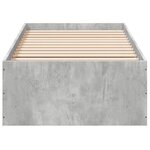 vidaXL Cadre de lit gris béton 100x200 cm bois d'ingénierie