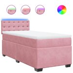 vidaXL Sommier à lattes de lit et matelas Rose 80x200 cm Velours