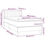 vidaXL Sommier à lattes de lit avec matelas Gris clair 80x200 cm Tissu