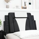 vidaXL Coussin de tête de lit noir et blanc 80 cm similicuir