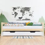 Tiroir de lit 120 x 200 BUDDY - bleu clair