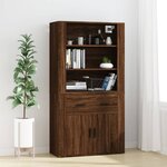 vidaXL Buffet haut Chêne marron Bois d'ingénierie
