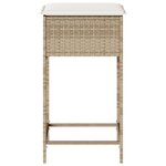 vidaXL Tabourets de bar jardin avec coussins lot de 2 beige poly rotin