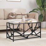 vidaXL Table basse avec dessus en verre transparent 78 5x40x41cm acier