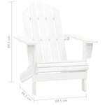 vidaXL Chaise de jardin Adirondack avec table Bois de sapin Blanc