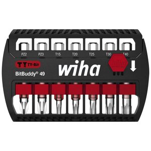 Wiha ensemble d'embouts ty pozidriv torx 8 pièces bitbuddy 49 mm