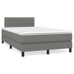 vidaXL Sommier à lattes de lit avec matelas gris foncé 120x190cm tissu