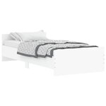 vidaXL Cadre de lit blanc 90x190 cm bois d'ingénierie