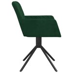vidaXL Chaises pivotantes à manger lot de 2 Vert foncé Velours