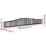 vidaXL Panier de gabions arqué 400x30x40/60 cm Fer galvanisé