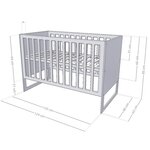 Lit bébé CHRUPPY 60 x 120 cm verni et gris