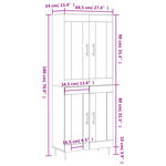 vidaXL Buffet haut Sonoma gris 69 5x34x180 cm Bois d'ingénierie