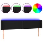 vidaXL Tête de lit à LED Noir 203x16x78/88 cm Tissu
