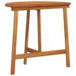 vidaXL Table de jardin pliante demi-ronde 78x46x75 cm en bois massif d'acacia
