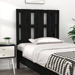 vidaXL Tête de lit Noir 80 5x4x100 cm Bois massif de pin