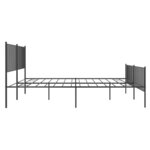 vidaXL Cadre de lit métal avec tête de lit/pied de lit noir 193x203 cm