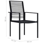 vidaXL Chaises de jardin lot de 2 Rotin PVC Noir