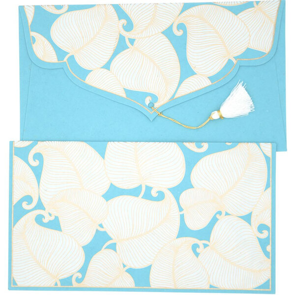 PAPERTREE NATURE Lot de 5 Enveloppes cadeau 19x10cm - Pastel Bleu