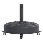 vidaXL Base de parasol avec roues pour mâts Ø38 / 48 mm 27 kg rond