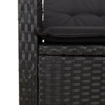 vidaXL Ensemble à manger de jardin avec coussins 3 Pièces Noir