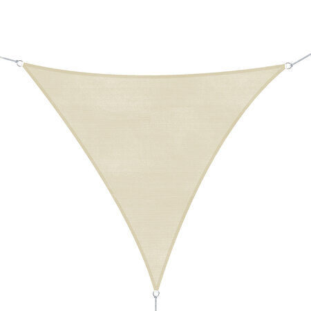 Voile d'ombrage triangulaire grande taille 3 x 3 x 3 m polyéthylène haute densité résistant aux UV coloris crème