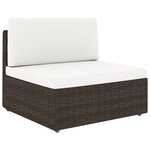 vidaXL Salon de jardin 11 Pièces avec coussins Marron Résine tressée