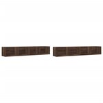 vidaXL Armoires murales 2Pièces chêne marron 99x18x16 5cm bois ingénierie