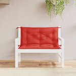 vidaXL Coussins de banc de jardin 2 Pièces rouge 100x50x7 cm tissu Oxford