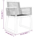 vidaXL Ensemble à manger de jardin 7 Pièces Noir Rotin PVC