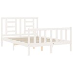 vidaXL Cadre de lit avec tête de lit blanc 140x200 cm bois massif