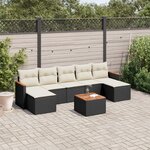 vidaXL Salon de jardin 8 Pièces avec coussins noir résine tressée