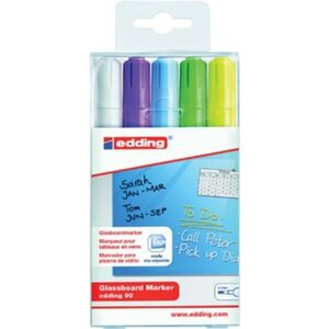 Edding marqueurs pour tableau en verre 5 pièces multicolore 90