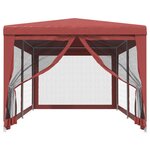vidaXL Tente de fête avec 6 parois latérales en maille Rouge 3x6m PEHD