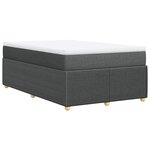 vidaXL Sommier à lattes de lit avec matelas Gris foncé 120x200cm Tissu