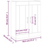 vidaXL Armoire murale sonoma gris 69 5x34x90 cm