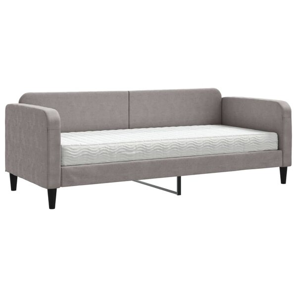 vidaXL Lit de jour avec matelas taupe 80x200 cm tissu