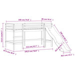 vidaXL Lit mezzanine enfants avec tour bleu 90x190 cm bois pin massif
